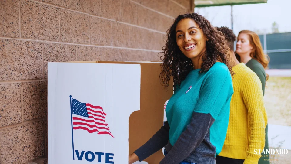 Woman at poll