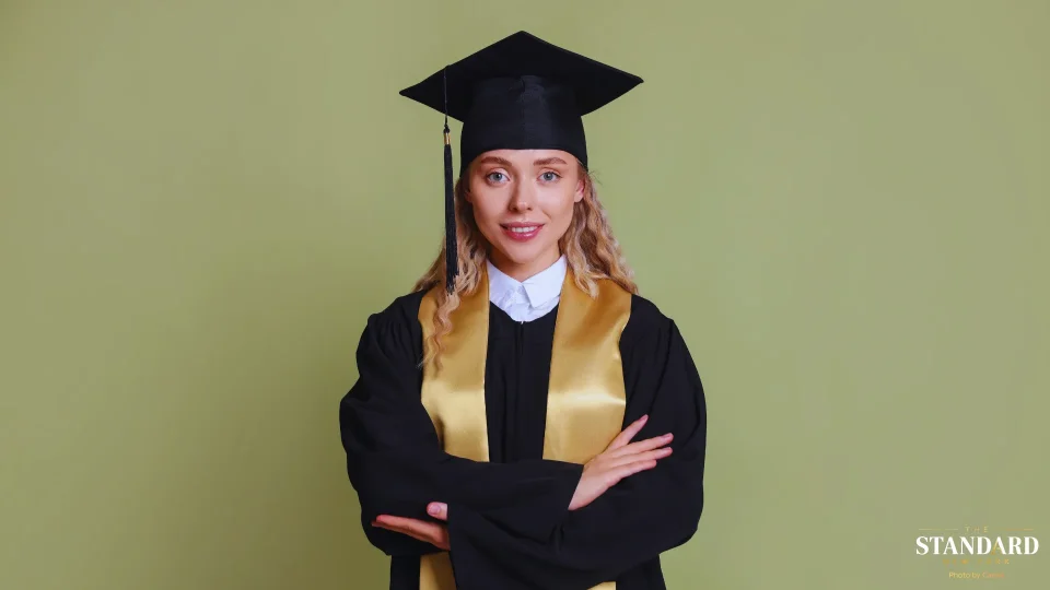 Student in Graduation attire