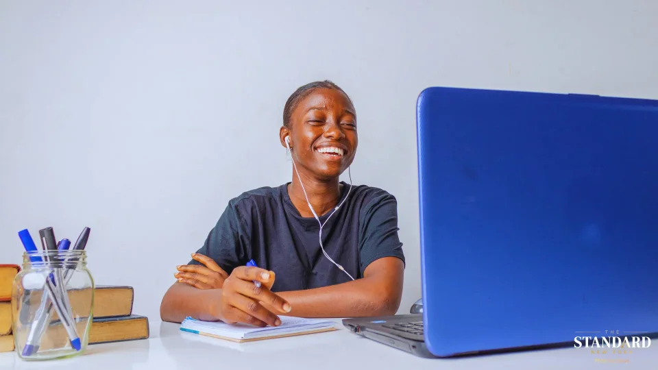 Student doing homework