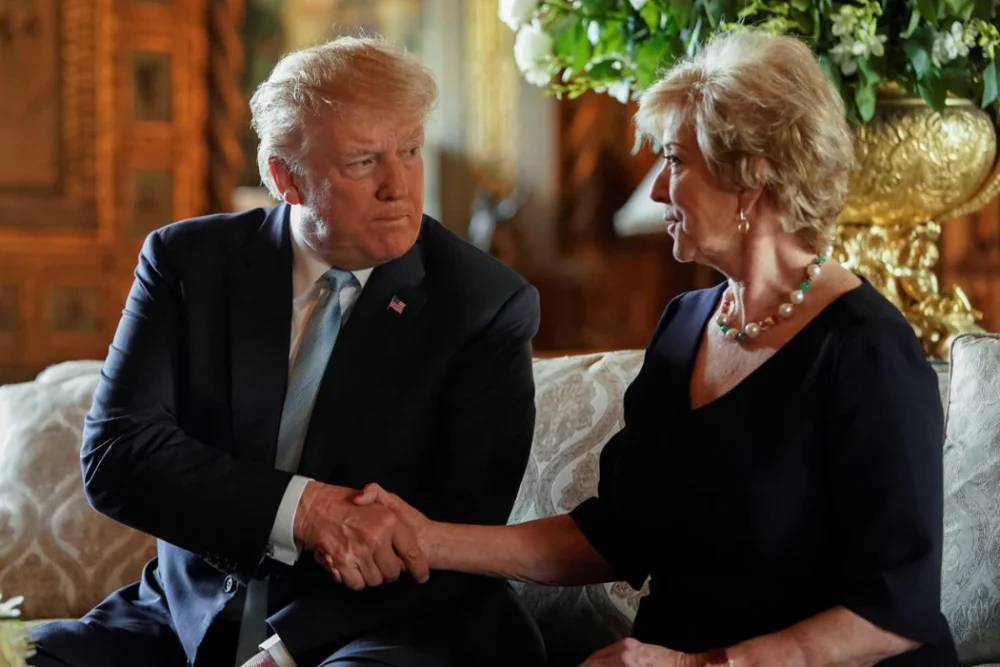 Donald Trump and Linda McMahon