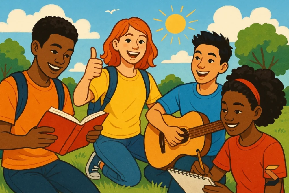 teenagers engaged in positive activities