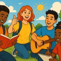 teenagers engaged in positive activities