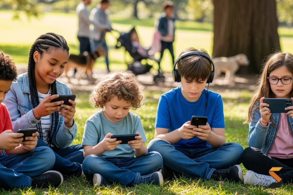 Students on their cellphone