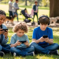 Students on their cellphone